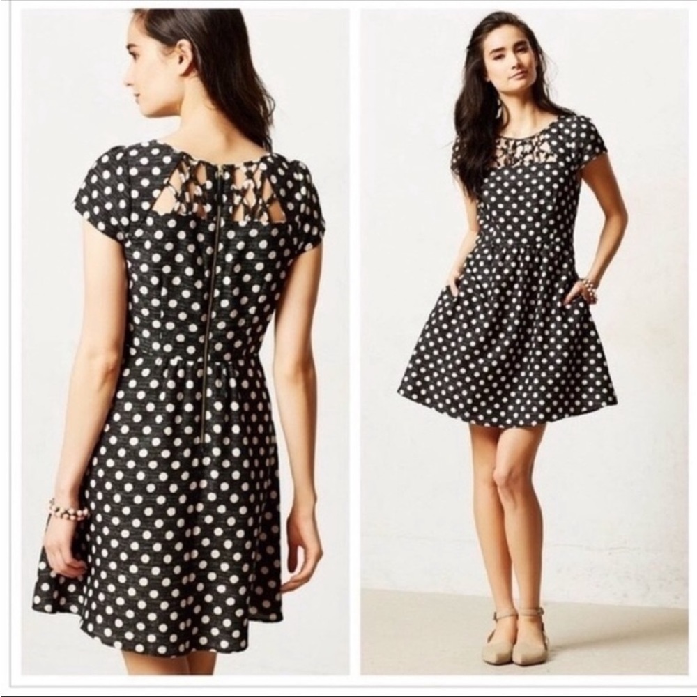 Maeve Polka Dot Fit and Flare Dress